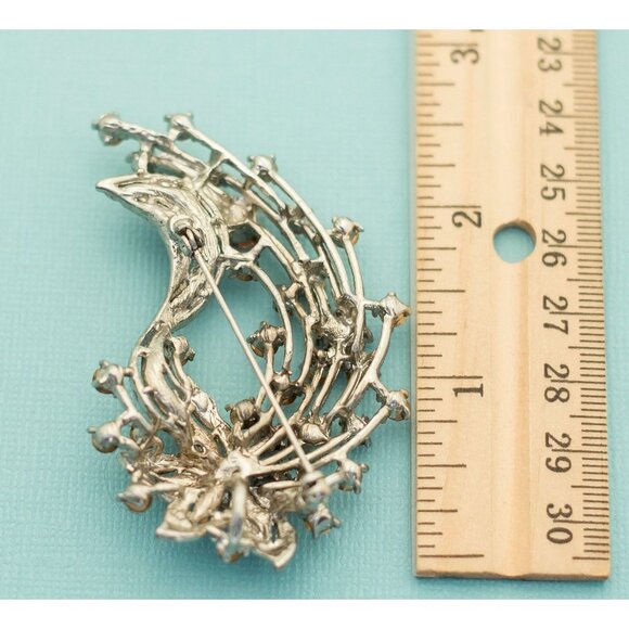 Vintage Silver Floral Brooch E16 - Picture 2 of 2